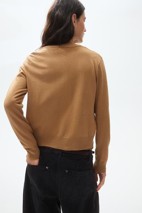 Fine-knit cardigan - beige