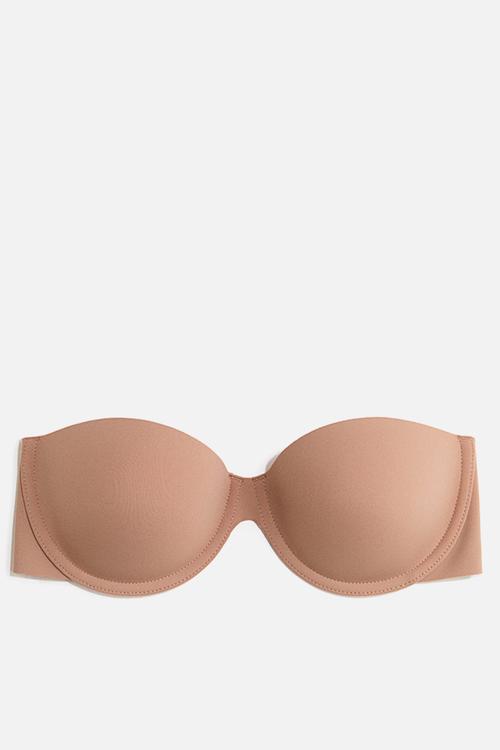 Underwired self-adhesive bra - dark beige