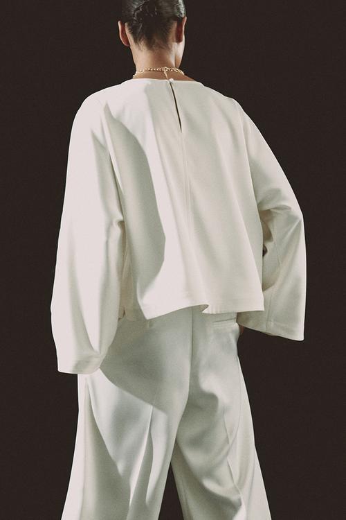 Loose-fit blouse - cream