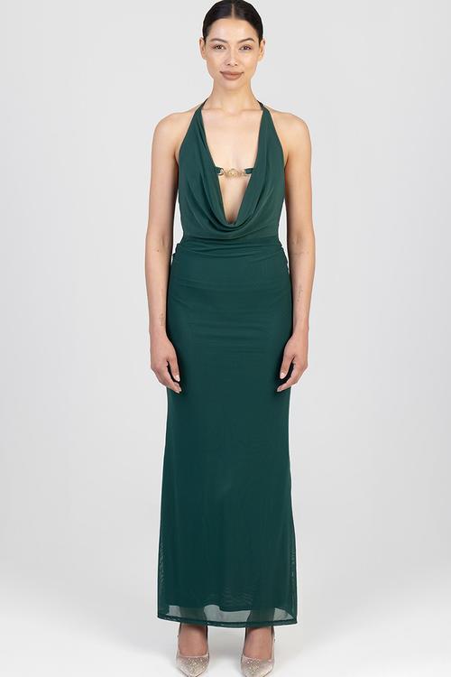 Champagne Problems Dress- Bottle Green