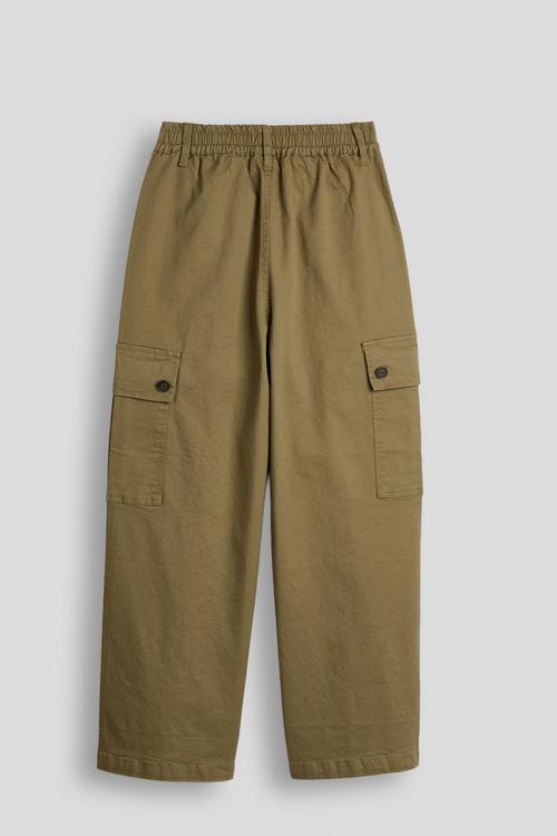 Wide leg cargo pants - old gold
