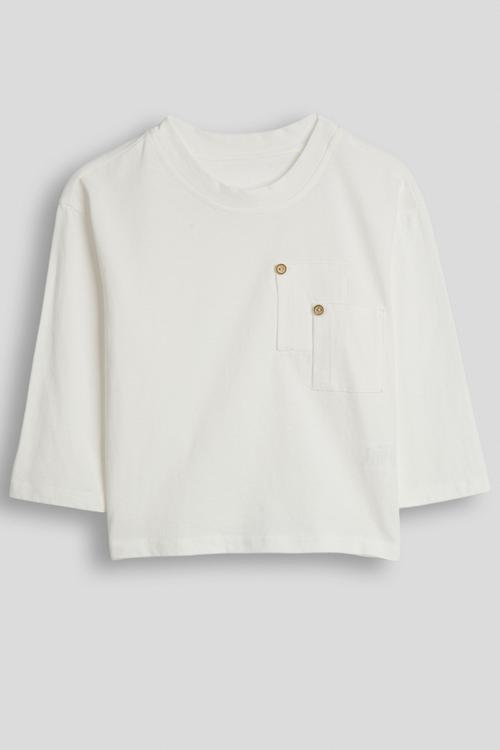 Overlap pocket tee - white