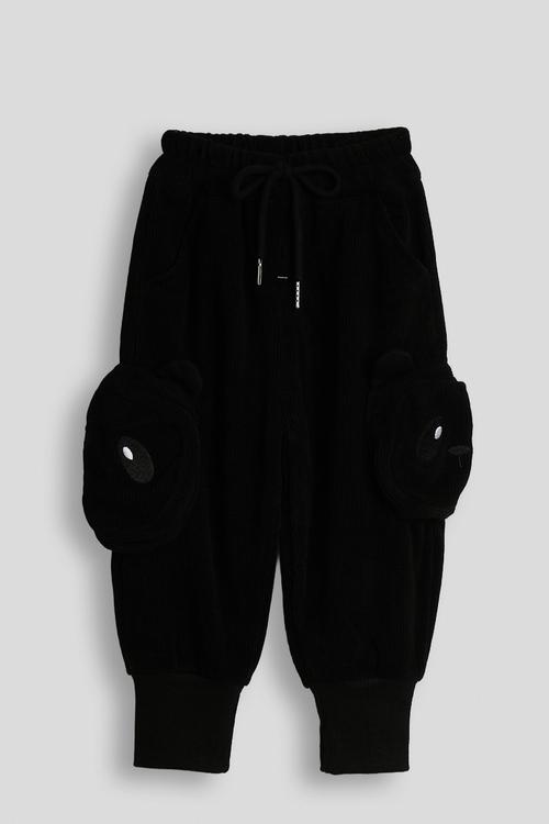 Panda pocket joggers - black