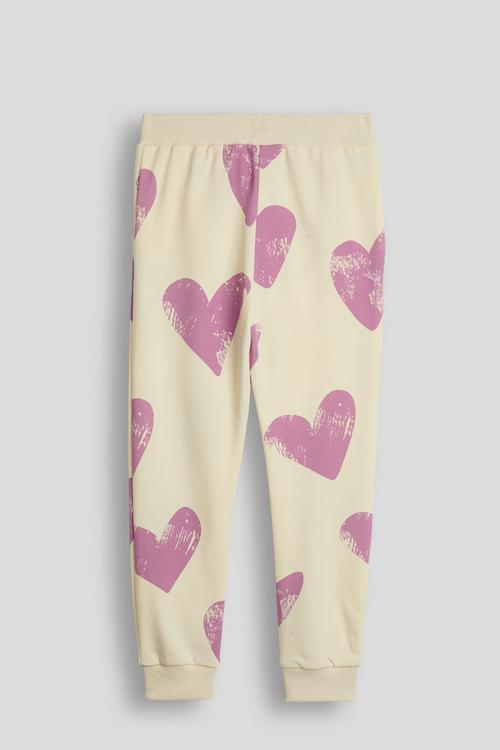 All-over print joggers - cream/purple