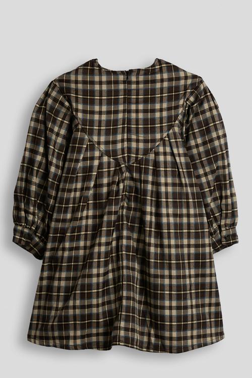 Bib yoke dress - brown