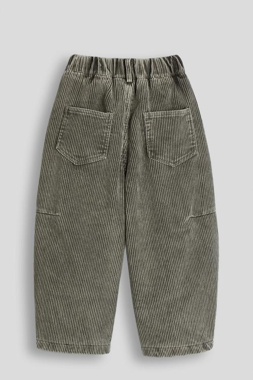 Corduroy barrel pants - distressed grey