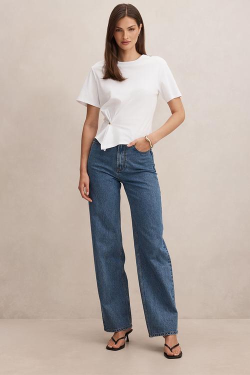 Lani hardware detail T-shirt in porcelain