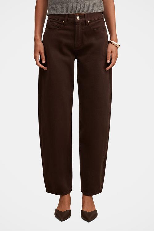 Emma mid-rise barrel jeans in chocolate