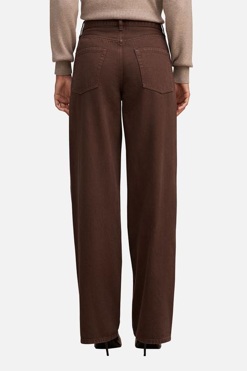 Gia high-rise wide leg jeans in chocolate