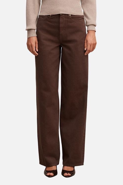 Gia high-rise wide leg jeans in chocolate
