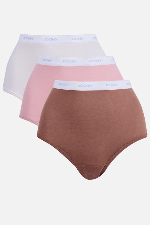 Plus 3 Pack plain full brief - bronze/pale mauve/oatmeal