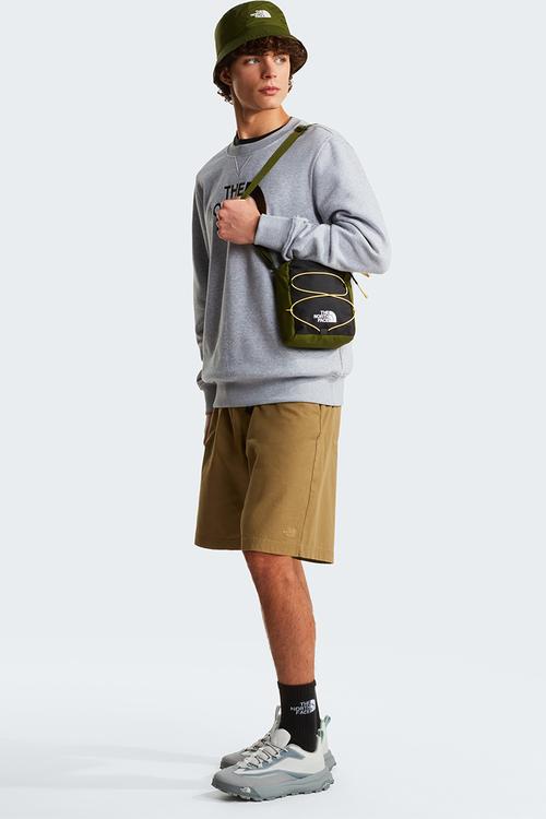 Drew Peak Regular Crew - Tnf Light Grey Heather-New Taupe Green
