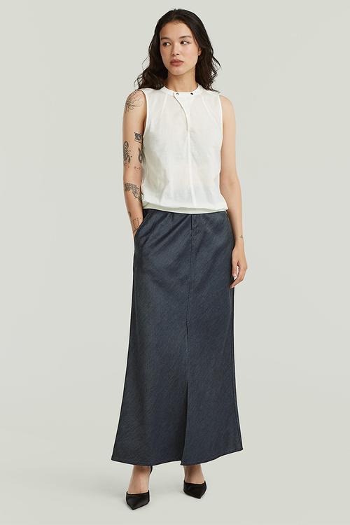 Midi indigo skirt wmn - rinsed