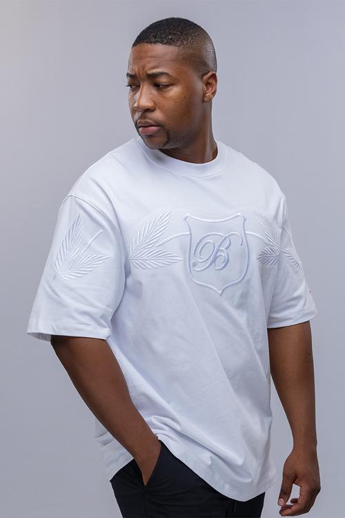Bogart laurel crest oversized tee - white