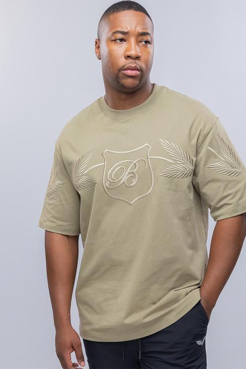 Bogart laurel crest oversized tee - army
