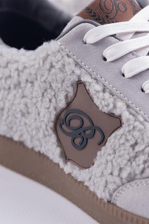 Bogart sherpa monogram sneakers - grey