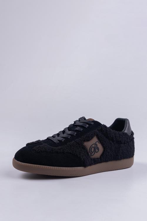 Bogart sherpa monogram sneakers - black