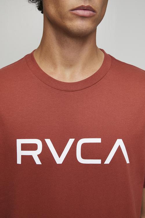 Big Rvca Short sleeve Red Stitch - Dusty Red & White Logo