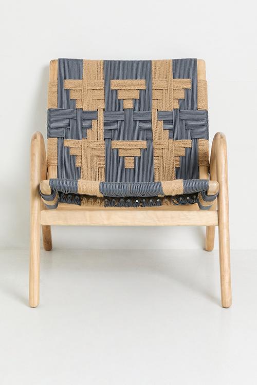 Lulu Occasional Chair - Natural & Blue