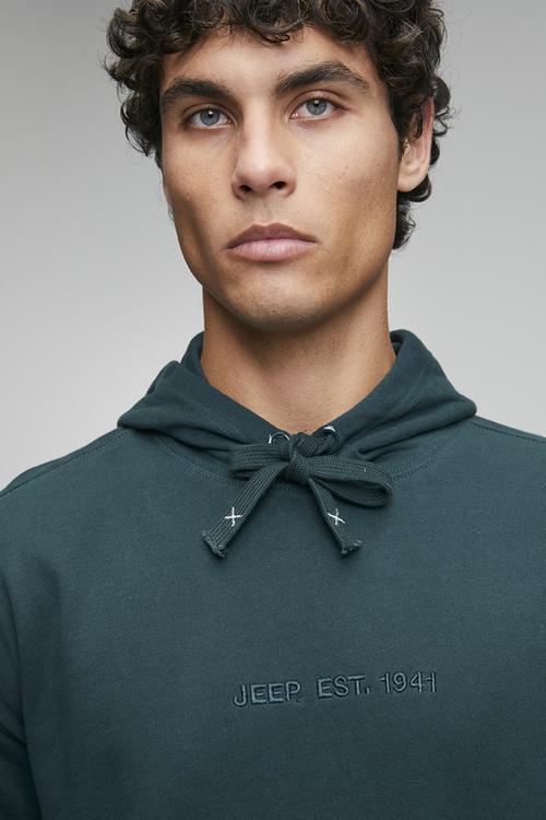 Oversized Fleece Pullover Hoodie - Green