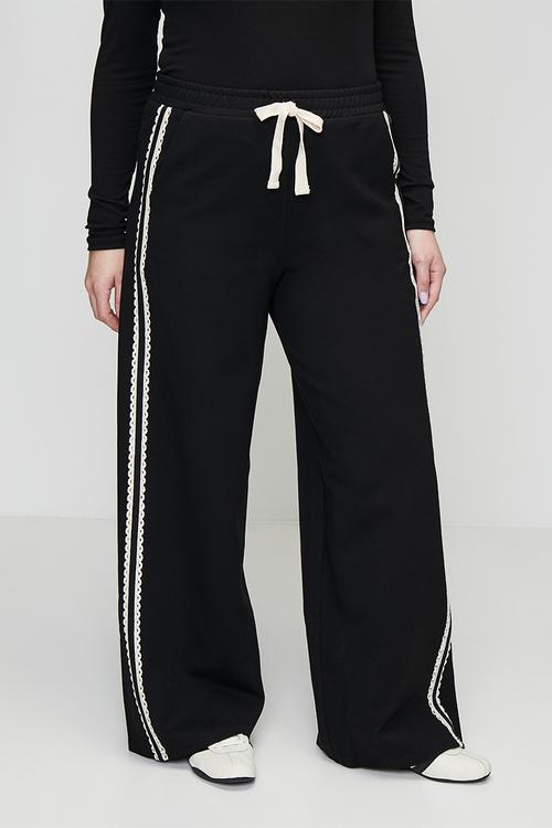 Plus Contrast Ponti Pant - Black