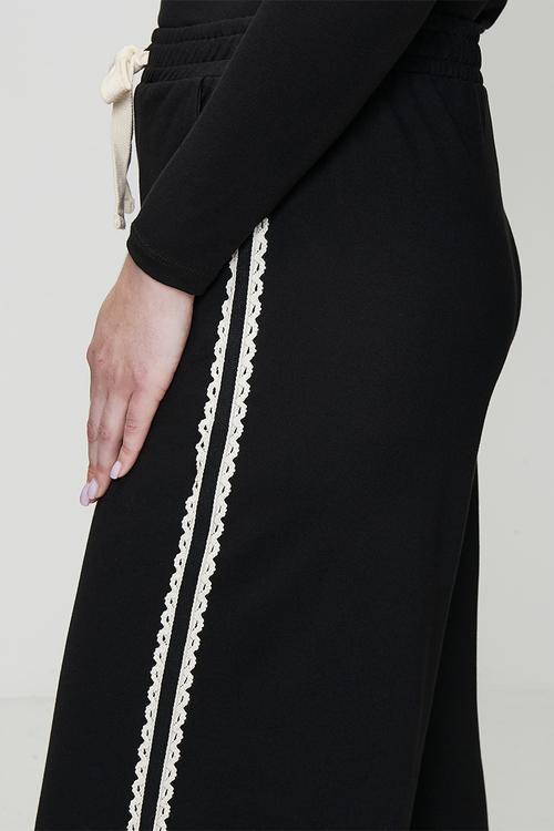 Plus Contrast Ponti Pant - Black
