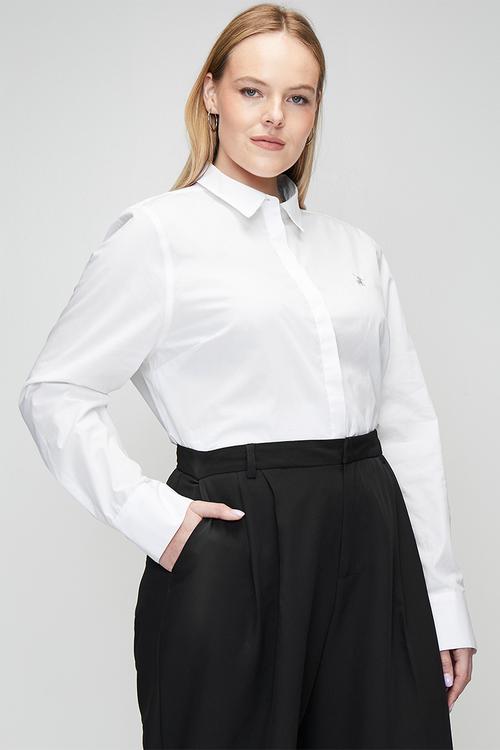Plus wmn jamie ls shirt - white