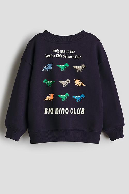 Printed sweatshirt - navy blue/dinosaur