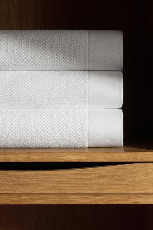 Cotton terry bath towel - white