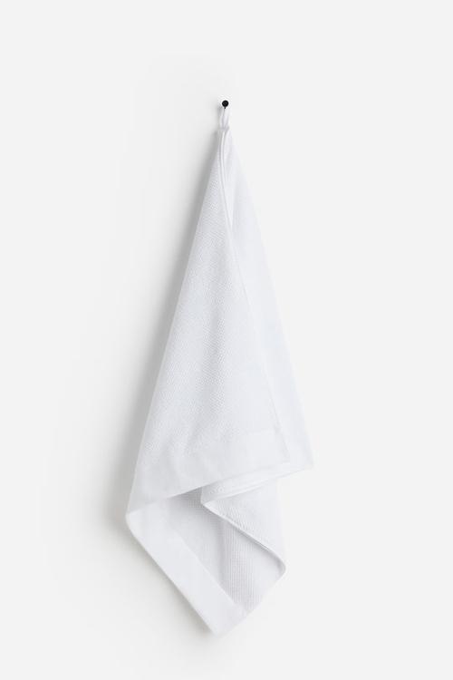 Cotton terry bath towel - white
