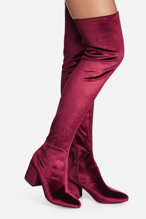 Penny velvet over the knee