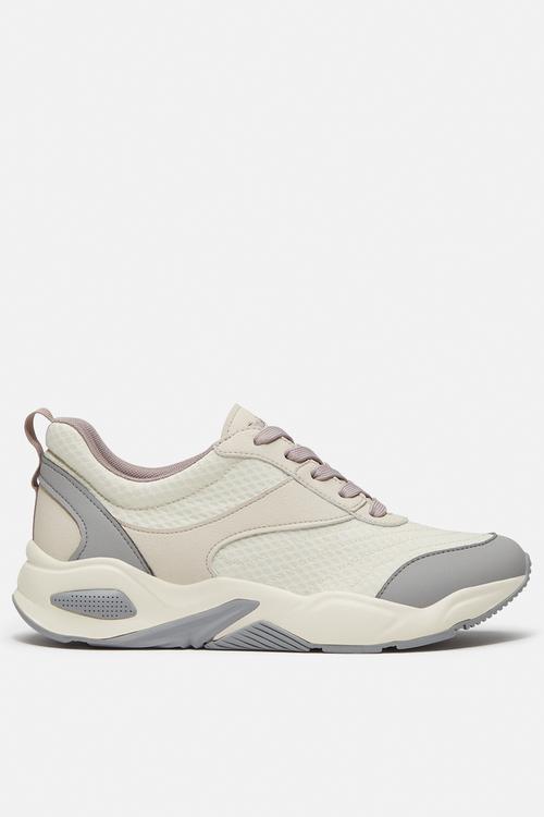 Delphiville low lace up sneaker - natural mesh