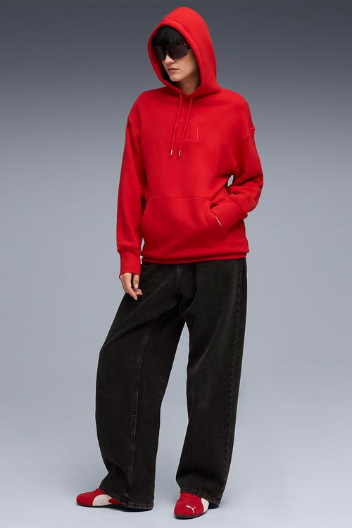 Premium ess Graphic Relaxed Hoodie TR Fo - red