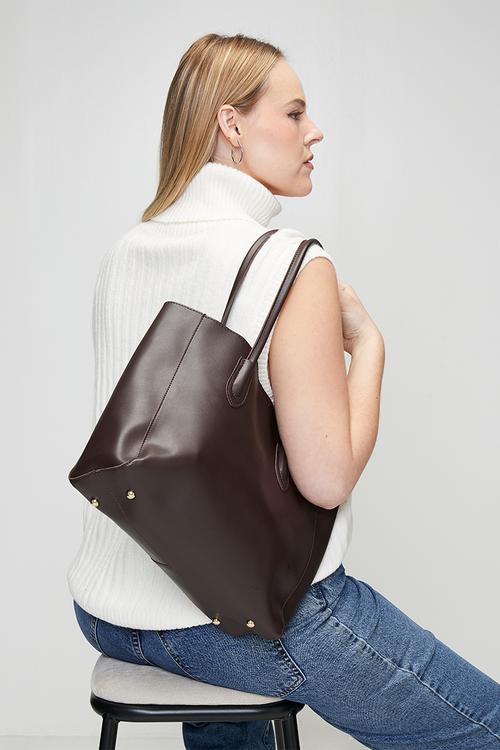 Anouk Structured Shopper Bag - Brown