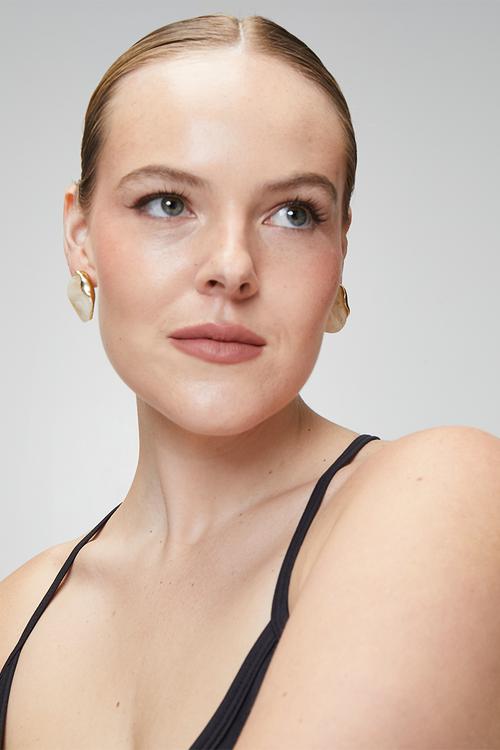 Fallon Pearl Teardrop Pin Earrings - Gold