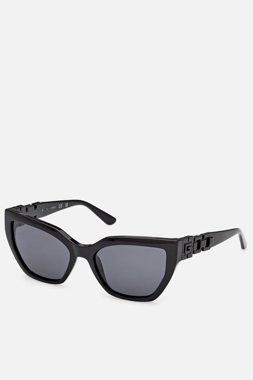 Cat Eye Shape Sunglasses 55 mm - Shiny Black