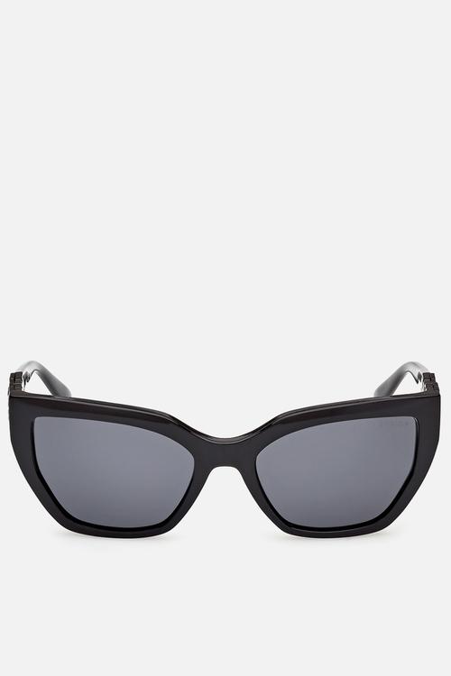 Cat Eye Shape Sunglasses 55 mm - Shiny Black