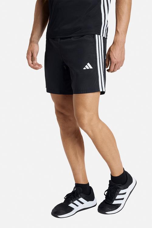 Workout Essentials Base 3 Stripes Woven Short  - Black/white