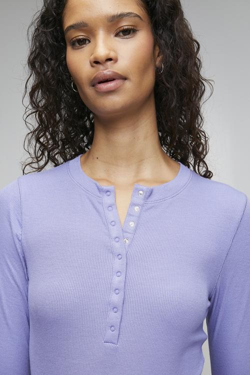 Sleep recovery lounge henley set - daydream blue