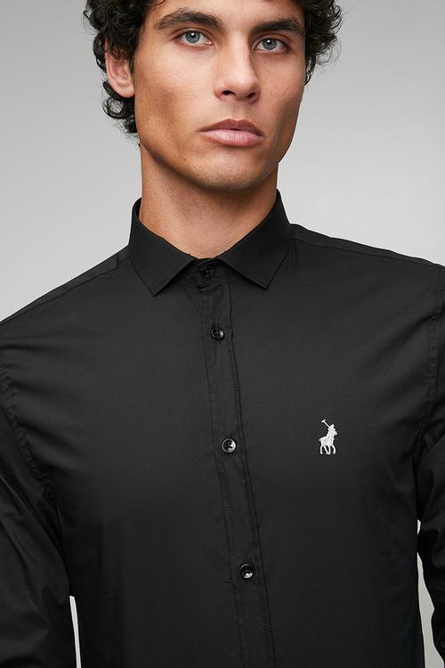 Christian Slim Fit Long Sleeve Shirt Christian - Black