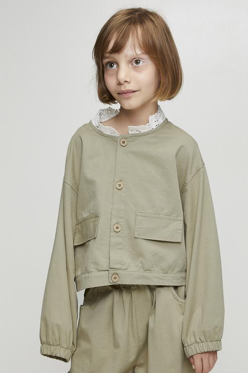 Cropped co-ord shacket - green