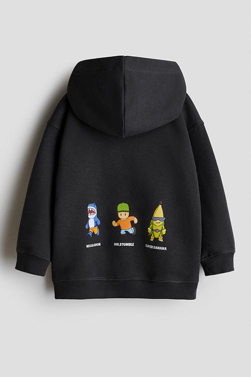 Printed hoodie - black/stumble guys