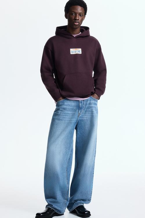 Loose fit hoodie - burgundy/california