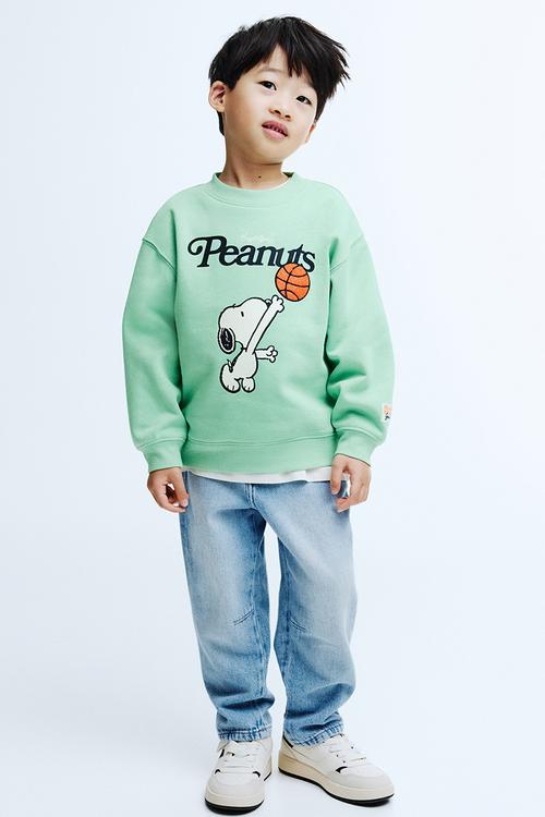 Oversized printed sweatshirt - green/snoopy