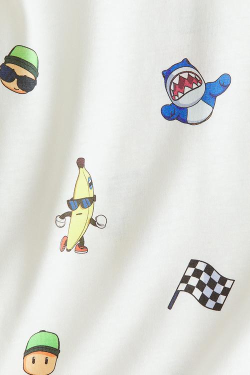 Oversized printed T-shirt - white/stumble guys