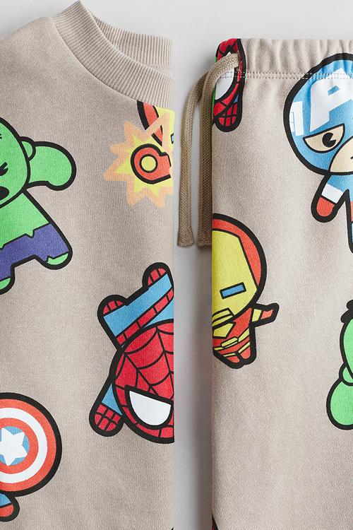 2-Piece printed sweatshirt set - beige/marvel comics