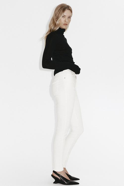 Skinny high waist jeans - white