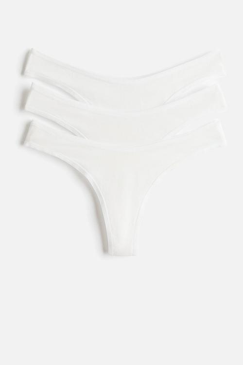 3-Pack cotton brazilian briefs - white