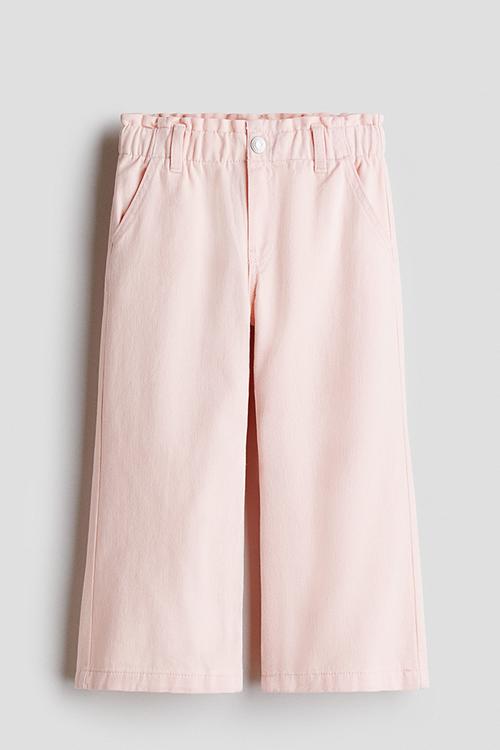 Wide leg paper bag jeans - light pink