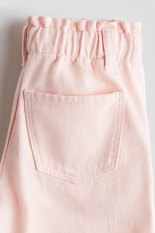 Wide leg paper bag jeans - light pink